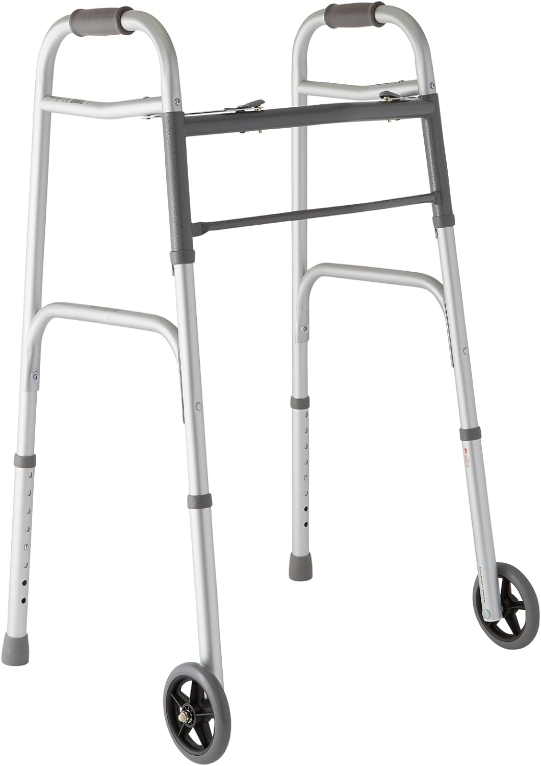 Adult folding walker with 5-inch wheels (Standard walker)