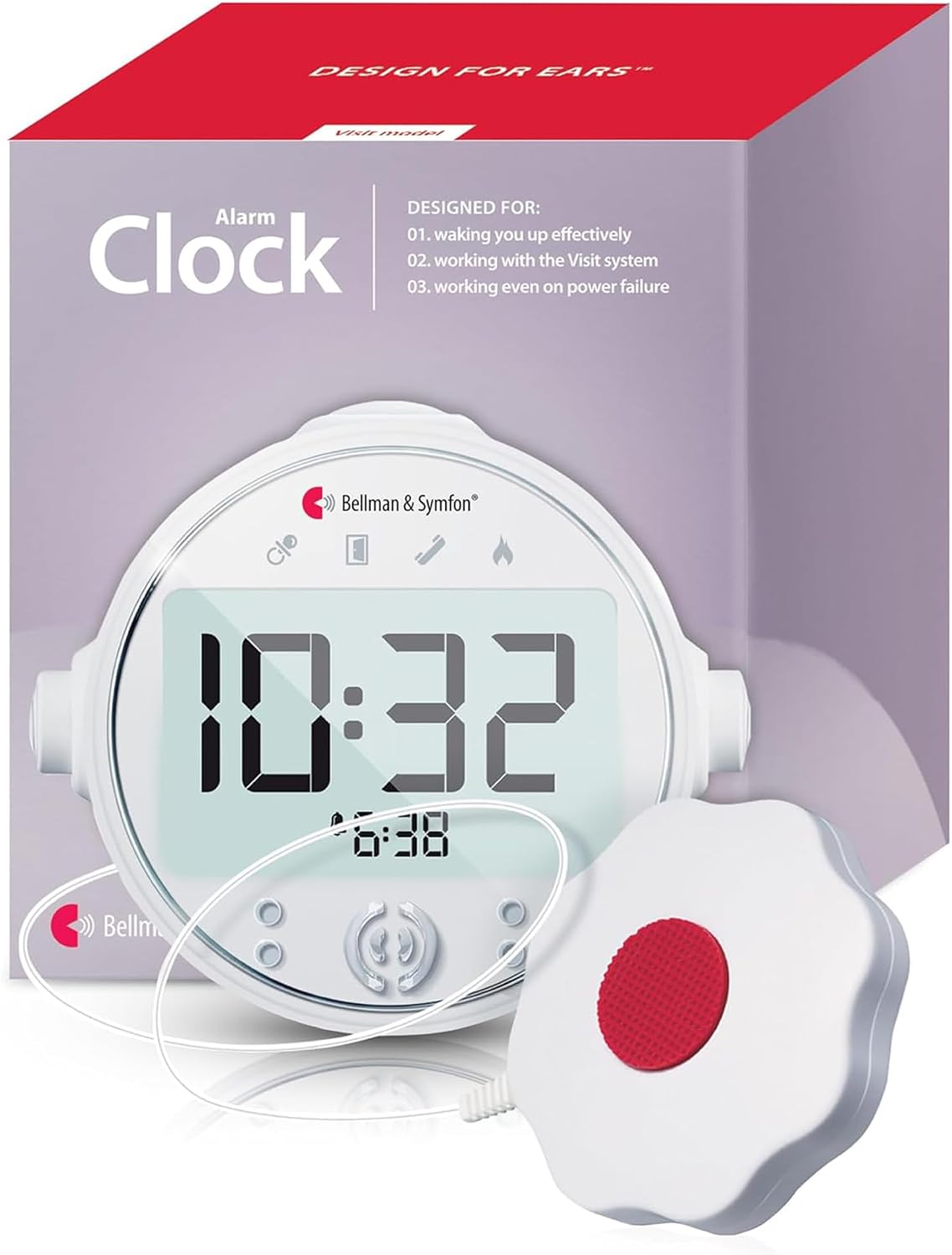 Bellman Visit Alarm Clock Receiver with Bed Shaker (Vibrating alert receiver)