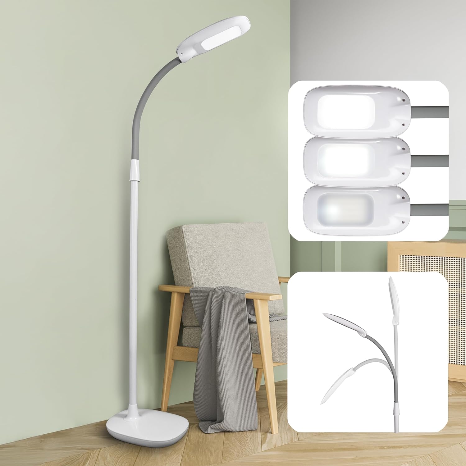 Easy-adjust LED floor lamp (Task lighting)