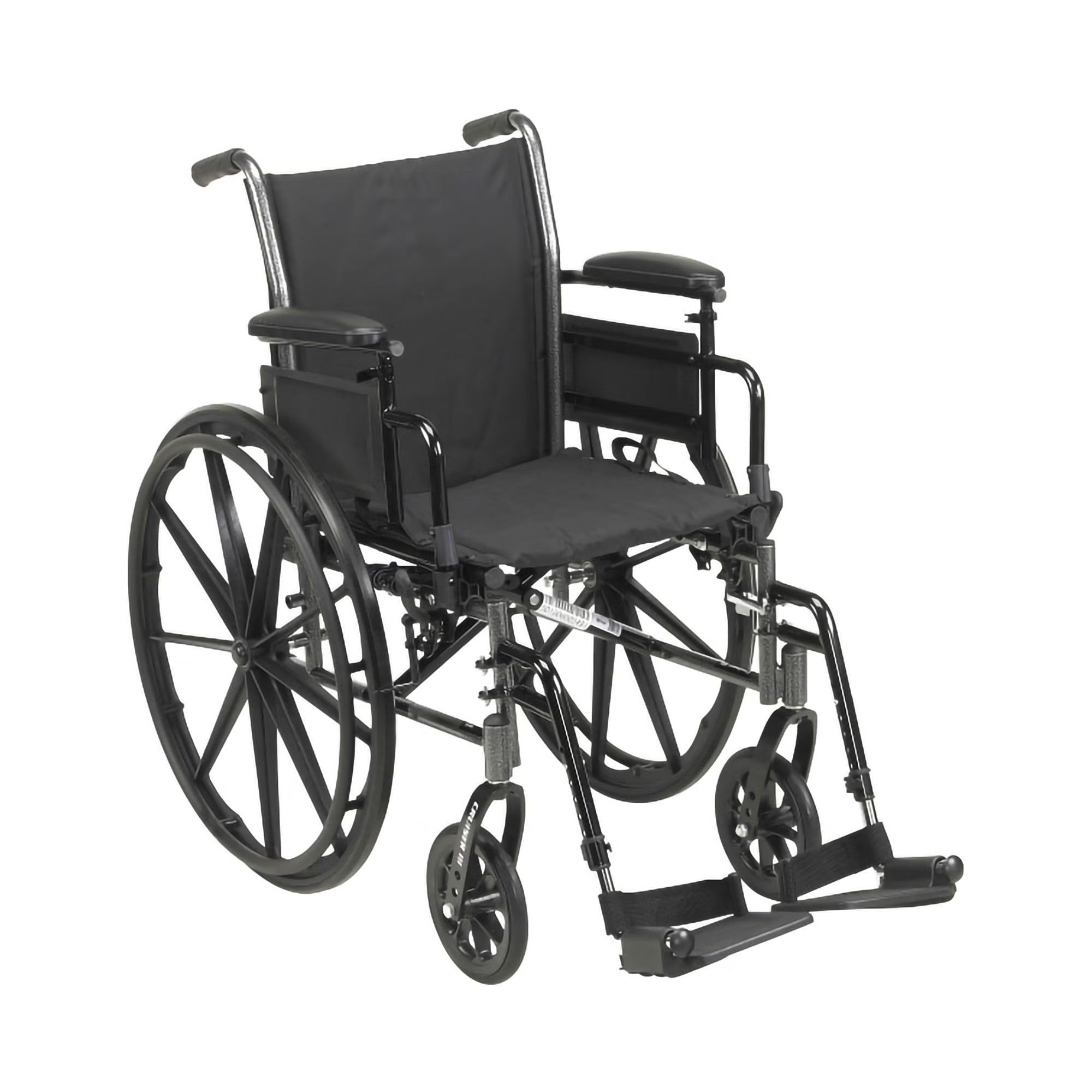 Lightweight Wheelchair Mckesson Dual Axle Desk Length Arm Swing Away Footrest Black Uphols (Catalog listing)