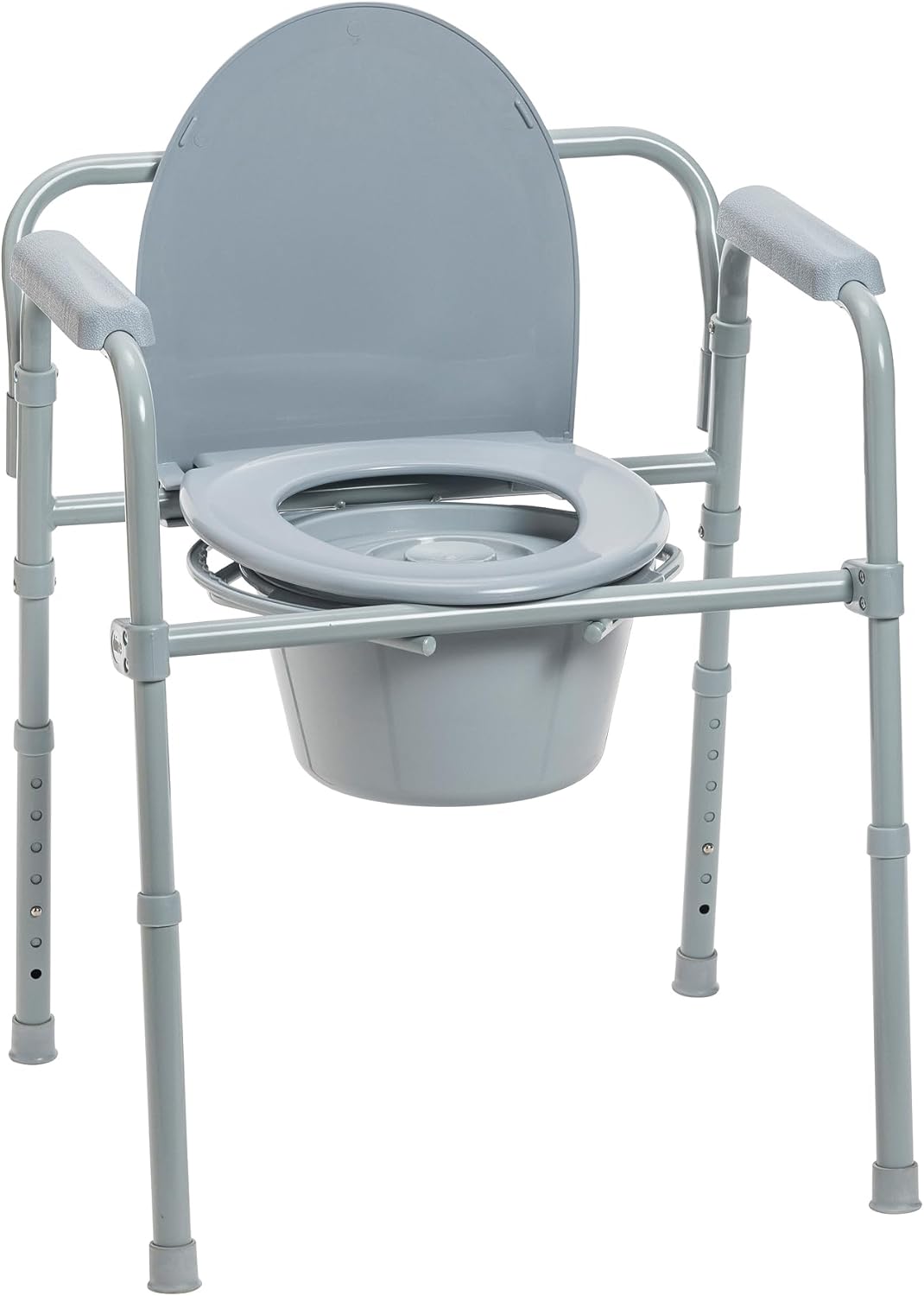 Folding steel bedside commode (Bedside toileting)