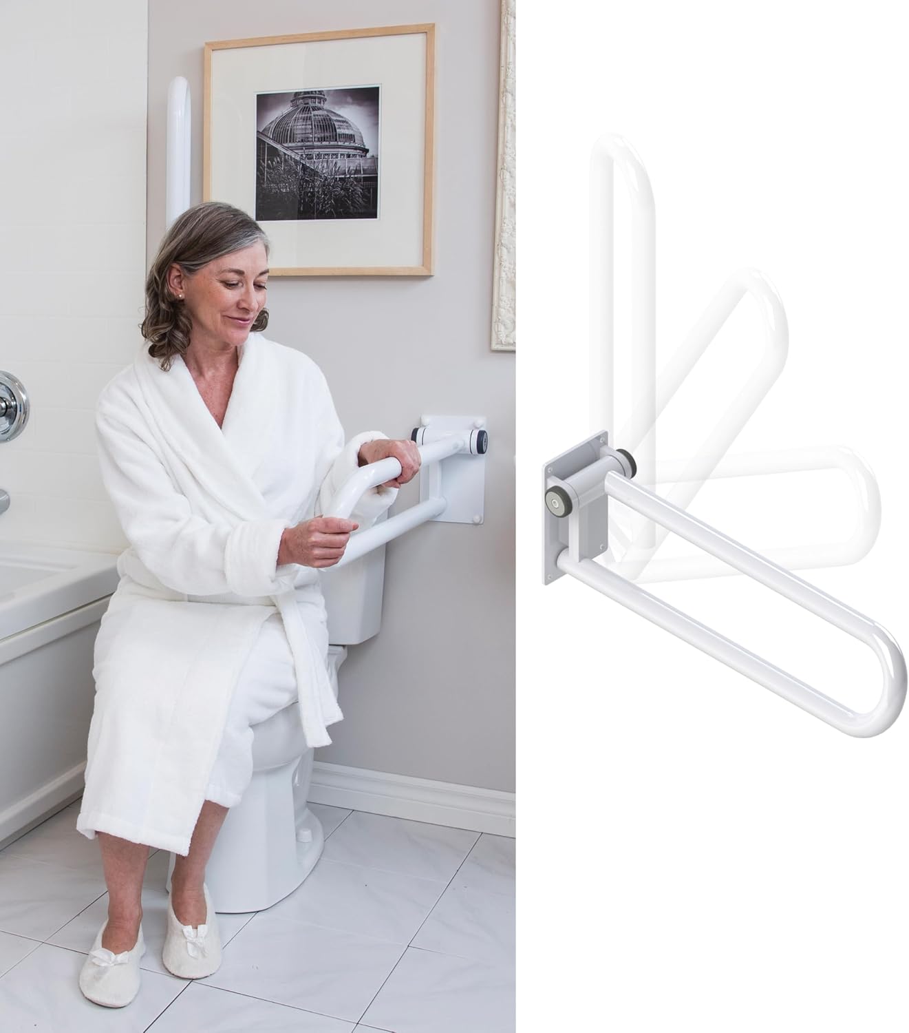 HealthCraft P.T. Rail Fold-Down Toilet Rail (Fold-down toilet rail)