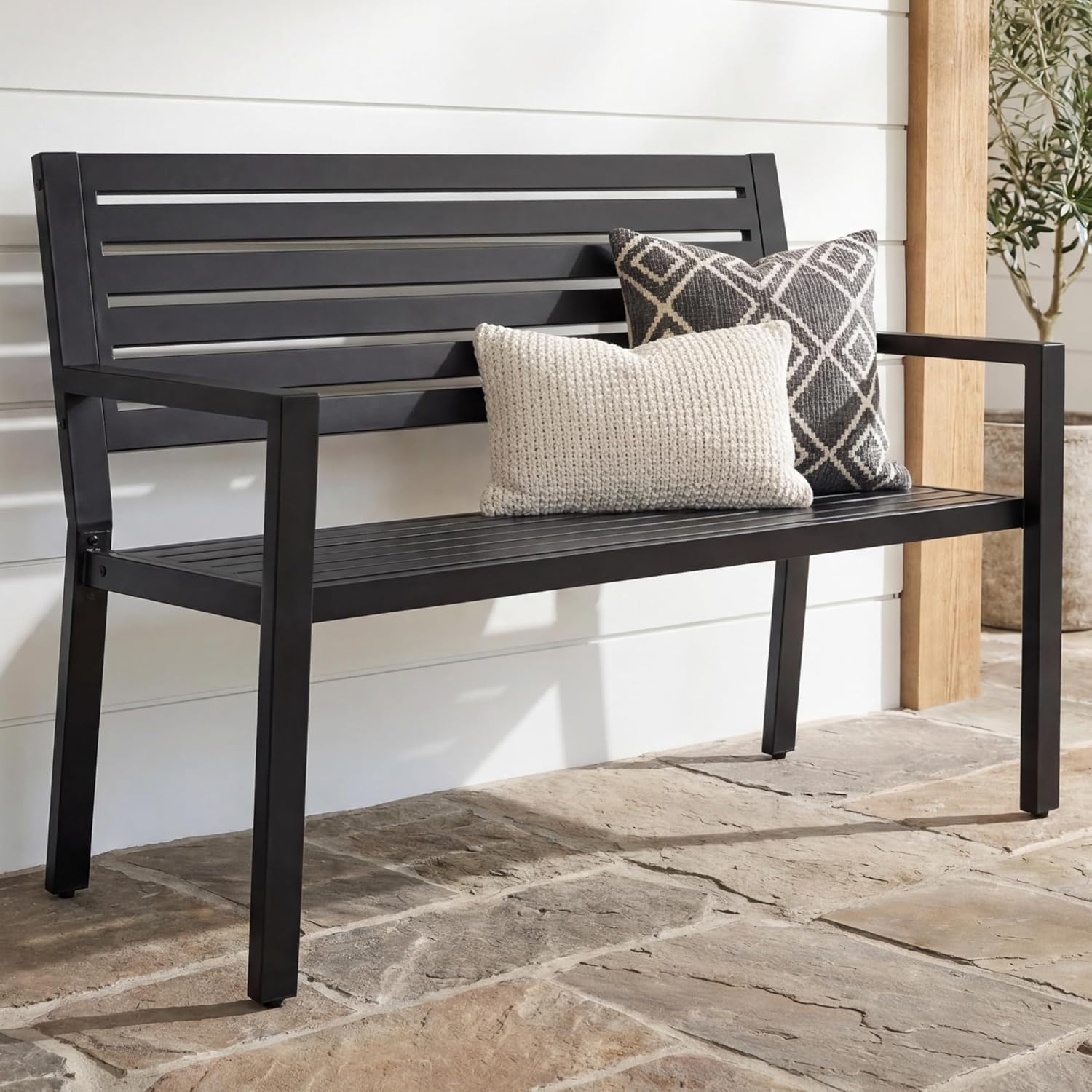 Outdoor bench with arms (Visitor seating)