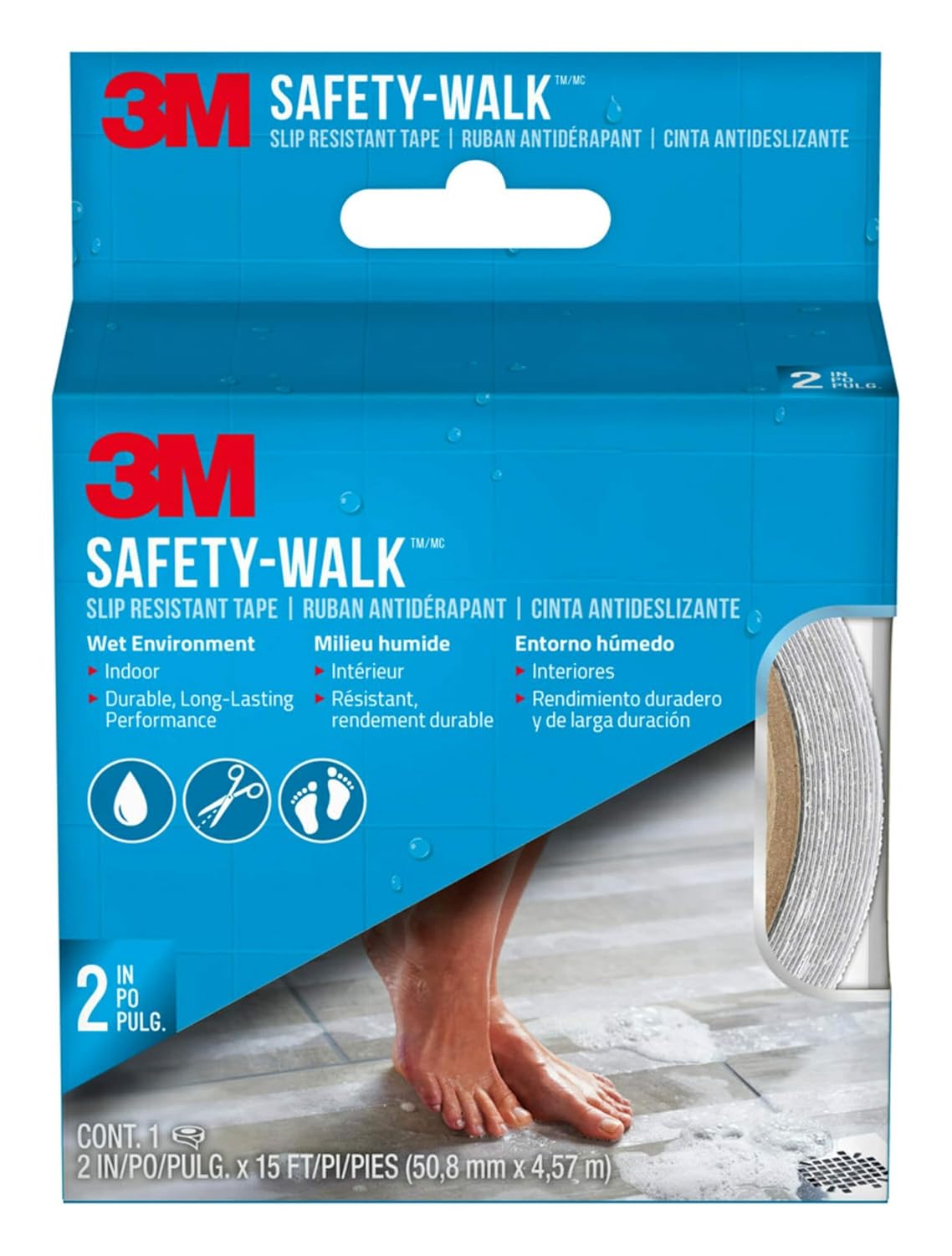 Safety-Walk wet-area anti-slip strips (Slip reduction)