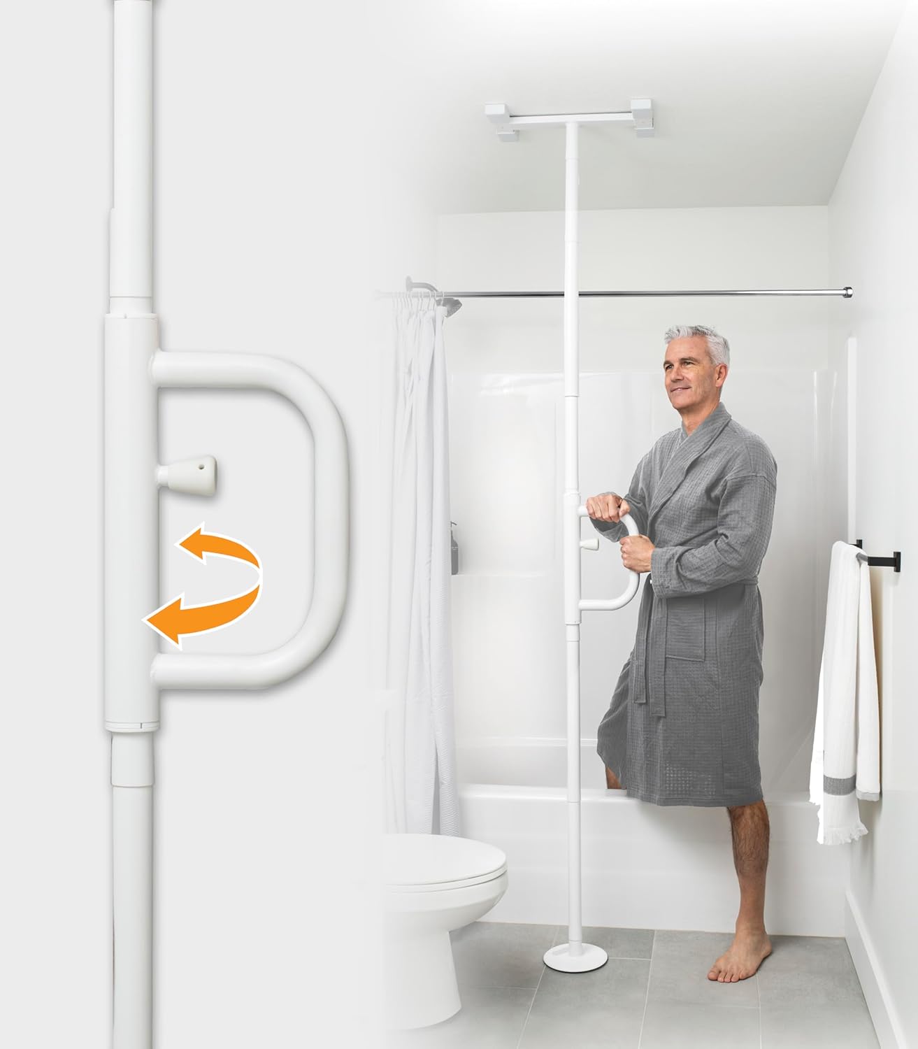 Security Pole & Curve Grab Bar (Transfer support)