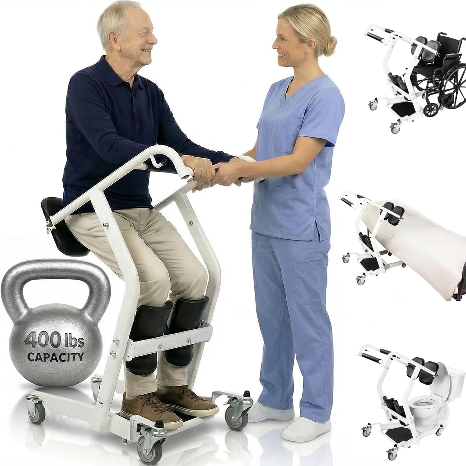Sit-to-stand patient lift (Powered transfers)