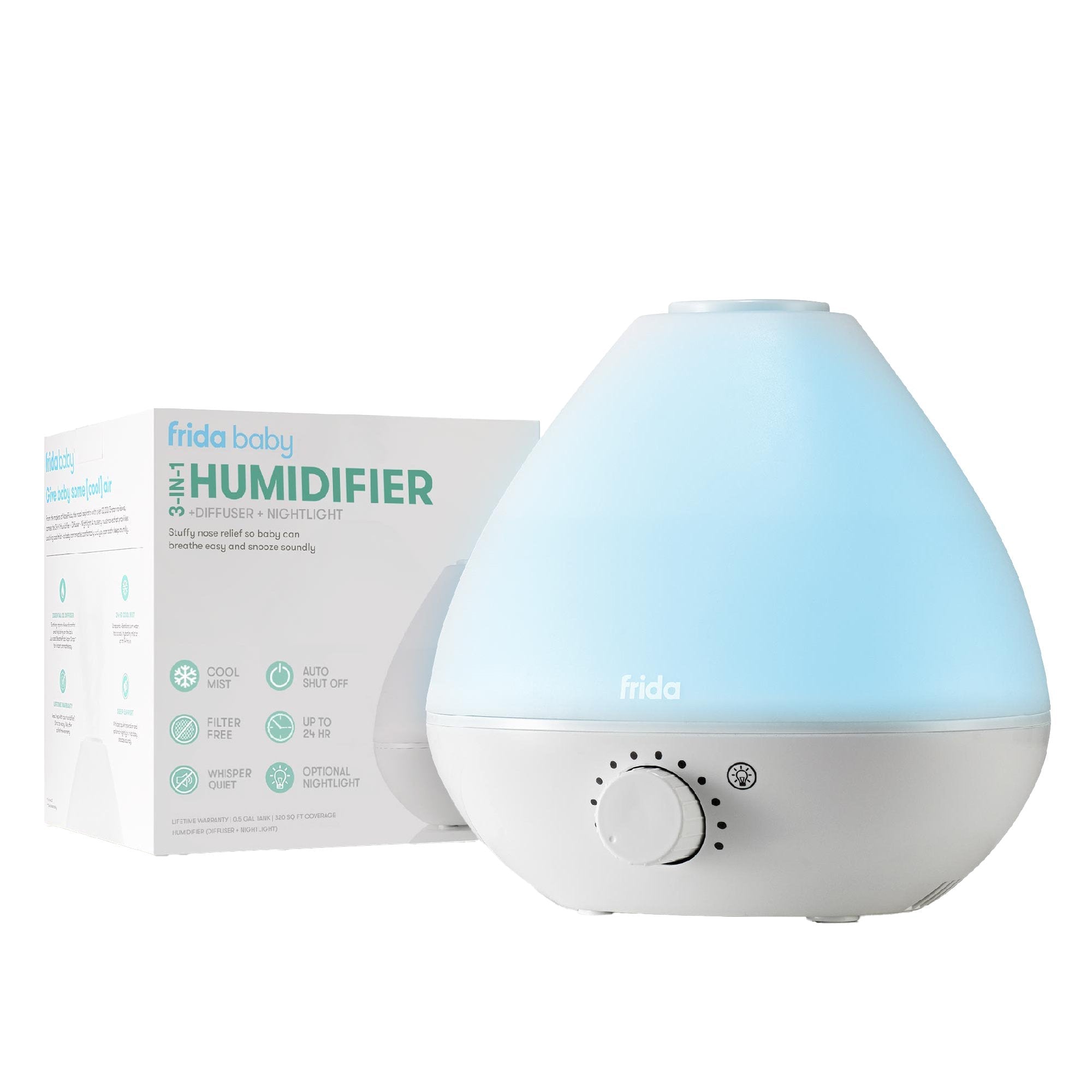 Humidifier With Deiffuser And Nightlight Breathefrida 0 5 Gallon Tank Adult Pediatric (Catalog listing)